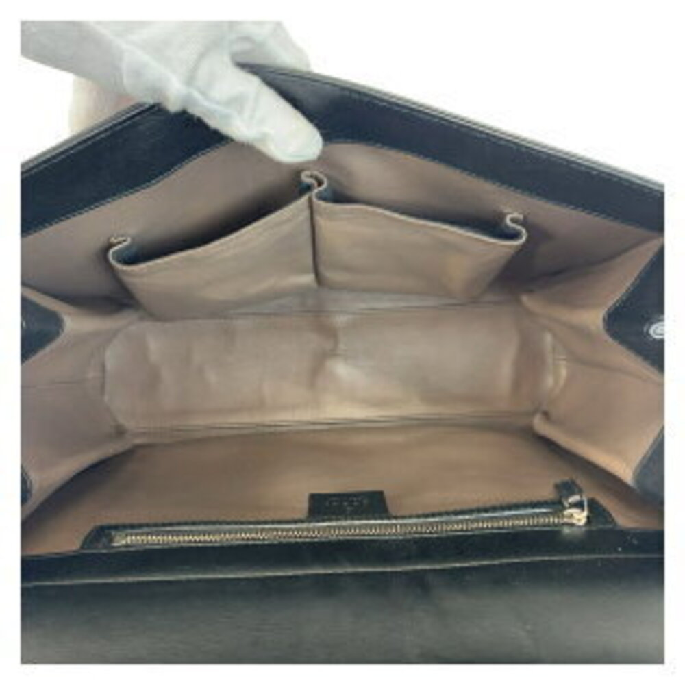 GUCCI Interlocking Black Leather Chain Shoulder B… - image 8